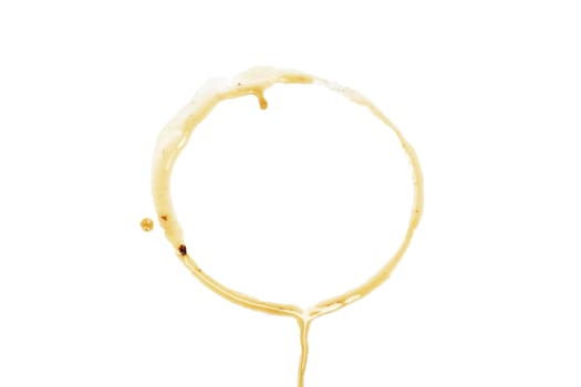 close up of coffee cup marks on white background 