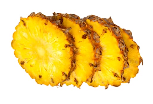 fresh slice pineapple isolated on white background 