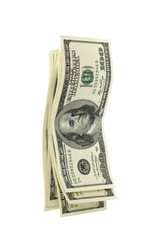 stack of money isolated on white 