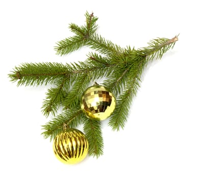 two christmas toys on white background 