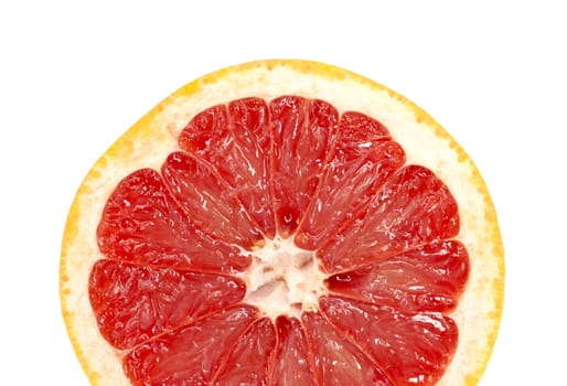 Red grapefruit close-up macro shot 