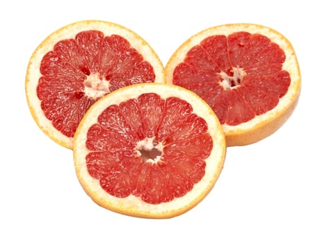 Ripe grapefruit on a white background 