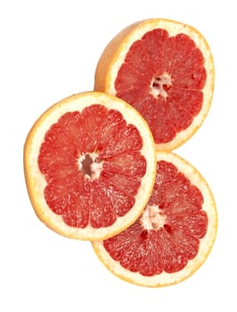 Ripe grapefruit on a white background 