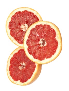 Ripe grapefruit on a white background 