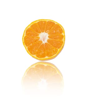 Juicy tangerine, mandarin, orange on white background, closeup, isolated 