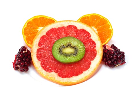 collection of fruits isolated on white 