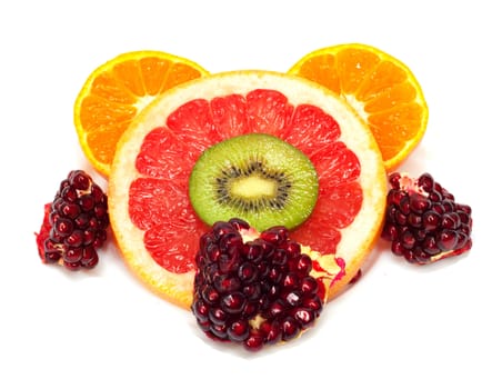 collection of fruits isolated on white 