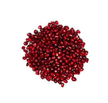 Extreme close up background of a red juicy ripe pomegranate fruit seeds 