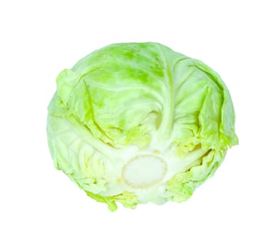 Green cabbage isolated on white background 