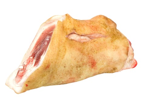 raw pork (leg) isolated on white background 