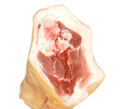 raw pork (leg) isolated on white background 