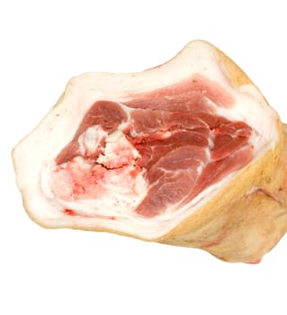 raw pork (leg) isolated on white background 