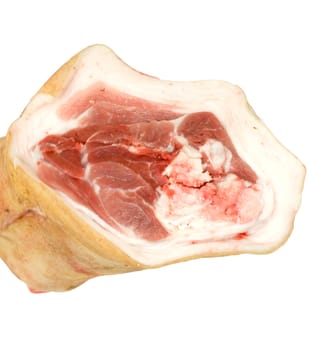 raw pork (leg) isolated on white background 