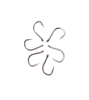 a fish hooks isolated on a white background 