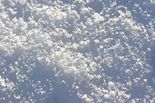 Extreme macro photo of freshly fallen snow