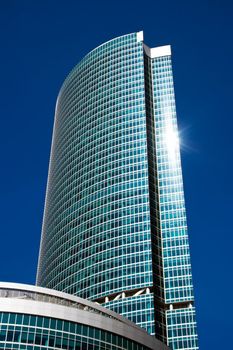 Modern skyscraper in the International Business Centre, Moscow city, Russia