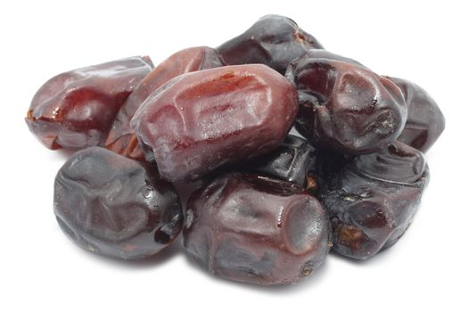 Dried date fruits isolated on white background