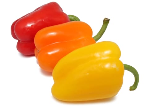 Bell peppers isolated on the white background
