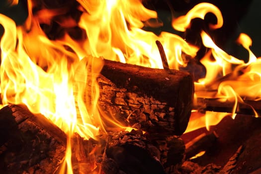 Bonfire and flames