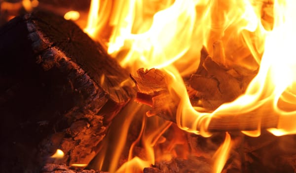 Bonfire and flames