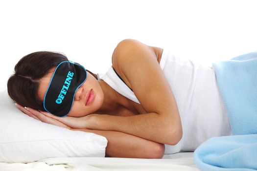offline beauty woman sleep on the pillow