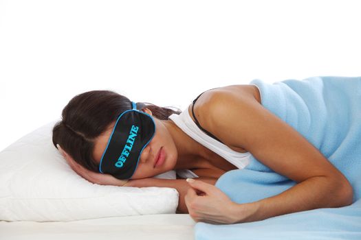 offline beauty woman sleep on the pillow