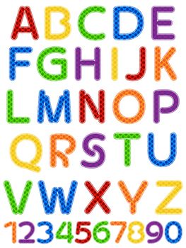 fun colorful alphabet letters and numbers vector illustration