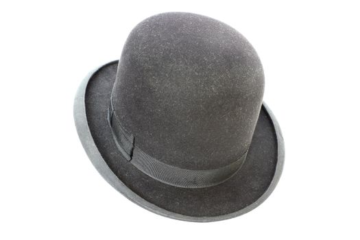 old black silk hat over white background