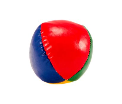 Colorful soft juggling ball isolated on white background.