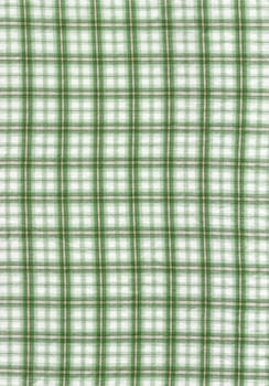 Close-up of a green checked cloth for background