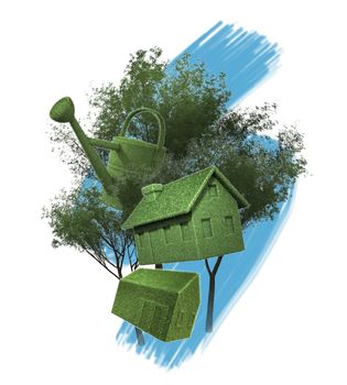eco concept, 3d illustrated.