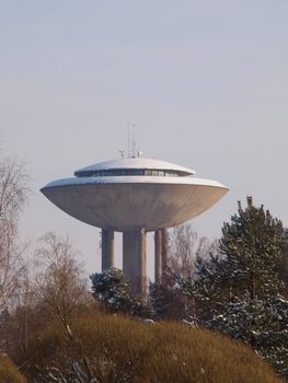 Panorama view tower in Espoo Finland, near the boarder of Helsinki