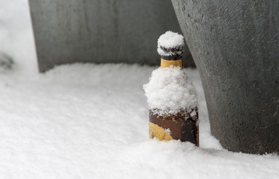 ice cold drink in the whiote snow