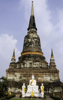 Old Temple Wat Yai Chai Mongkhon of Ayuthaya Province Thailand 