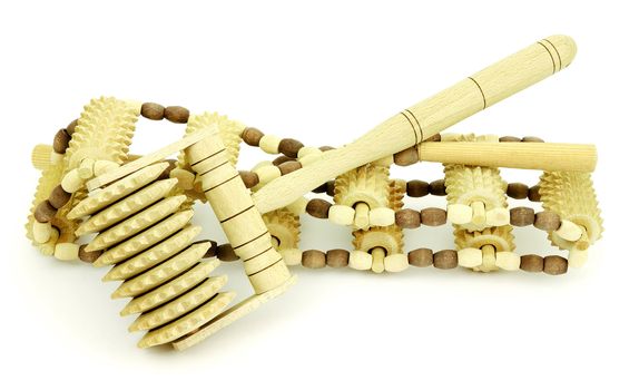 Wooden masseur made of firm breed of wood