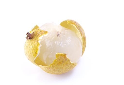 Fresh longan on the white background 