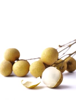 Fresh longan on the white background 