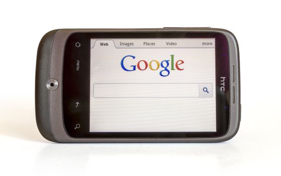 HTC SHOWING HOME PAGE GOOGLE