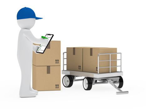 courier figure trolley make signs package cecklist
