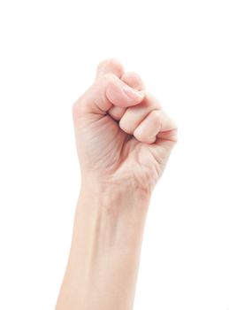 Fist. Gesture of the hand on white background.