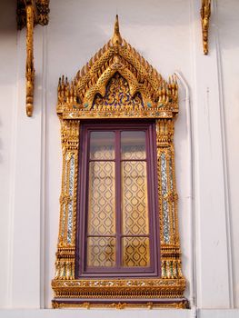 Traditional Thai style window at emerald buddha temple,bankok,thailand  