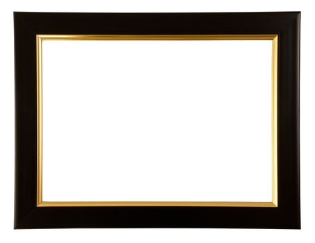 Gold and black color frame on white background