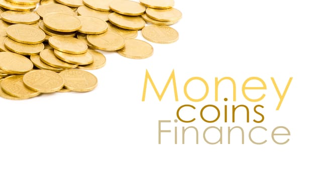 golden coins isolated on white