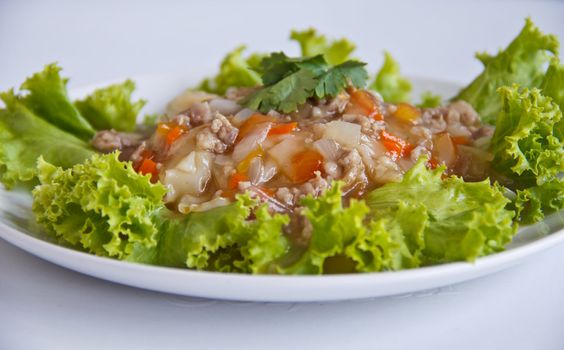 Wide Noodles in a Creamy gravy Sauce , Thai style food