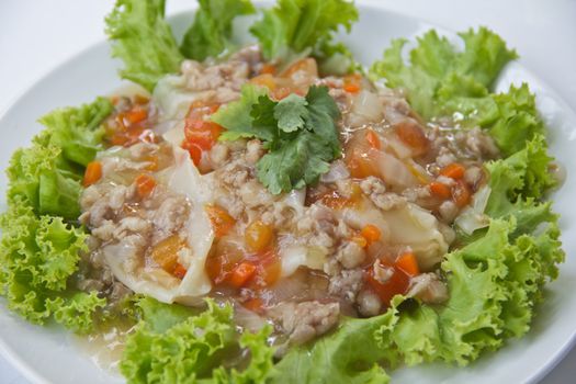 Wide Noodles in a Creamy gravy Sauce , Thai style food