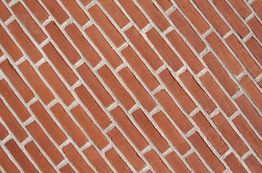 The close-up of an new brick wall for texture or background
