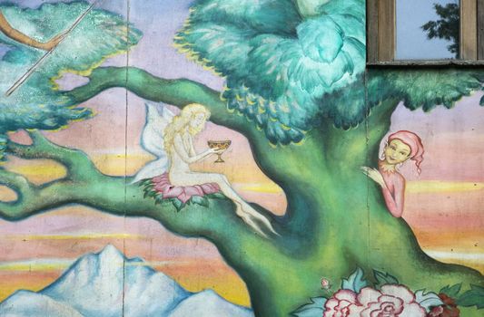 Fantasy graffiti in Christiania, freetown in Copengagen