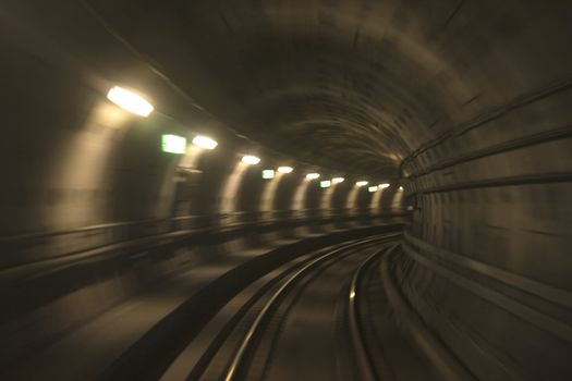 View from windscreen of Copenhagen subway train