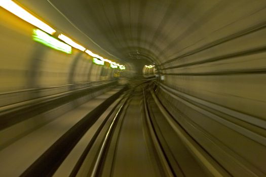 View from windscreen of Copenhagen subway train