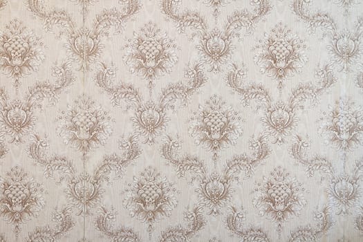 Old beige wallpaper for texture or background